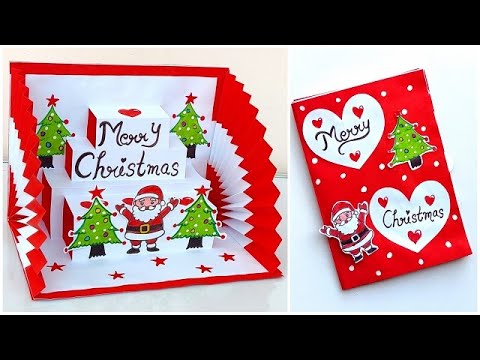 DIY Christmas pop up card idea 2023 / Christmas greeting card making / 3D Christmas pop up card