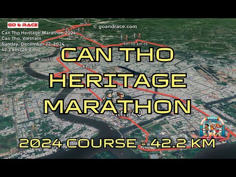 Can Tho Heritage Marathon 2024: fly over the marathon course! Video of the race path.