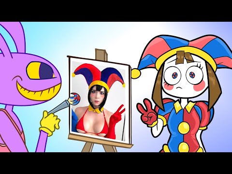 Jax The Painter Pomni becomes a beautiful model for Jax The Amazing Digital Circus Hilarious Cartoon