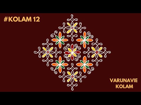 Simple colourful kolam| festival kolam | sikku kolam