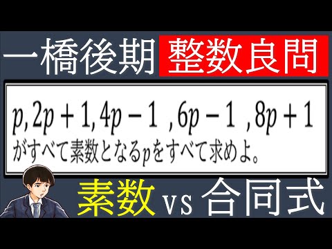 【良問】素数を合同式で完全攻略！《2005年一橋後期》