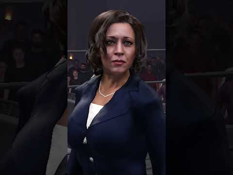 Kamala Harris formes her team in #WWE2K24 (AI generated voices)