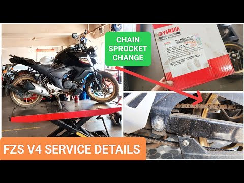 Yamaha fzs v4 chain sprocket changed l fzs v4 chain maintenance l fzs v4 2024 l fzs v4 Chain lube