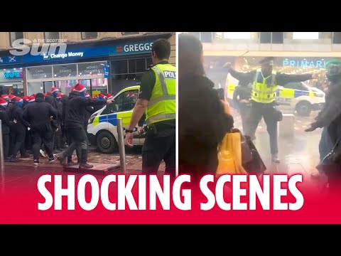 Glasgow shoppers caught up in unrest as police clash with Rangers & Celtic Ultras