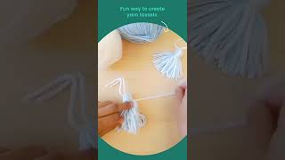 DIY Yarn Tassels in 1 Minute! ✨🧶 #crafting #craftingmagic #tassels #yarn #yarncrafting