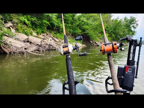 These HUGE BOULDERS Hold BIG FISH!! (Shallow River Fishing)