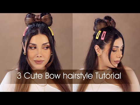 3 Bow hairstyle Tutorial ( cute hairstyle for girls)- Easy Hairstyle