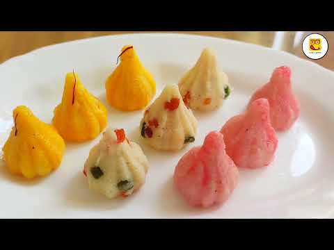 ५ मिनिटात तयार होणारे तीन प्रकारचे मोदक | Instant Modak Recipe | No Cook 3 ingredients Modak