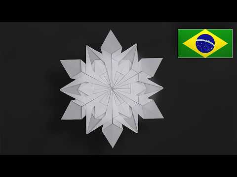 Como Fazer um Floco de Neve de Origami