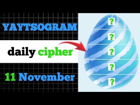 YAYTSOGRAM Daily Cipher Code 11 November | Yaytsogram cipher | today yaytsogram code | yaytsogram