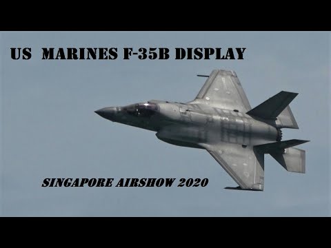 US Marines F-35B Lightning II - Singapore Airshow 2020 fastest & slowest display