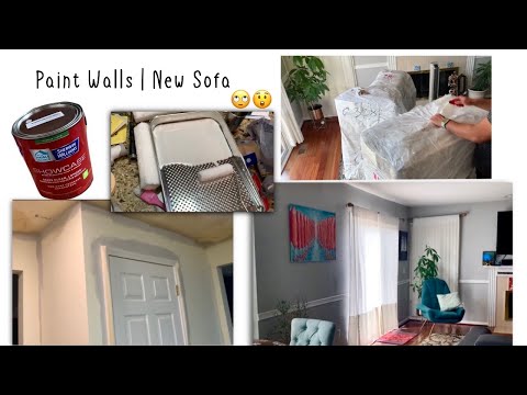 Painting Walls GRAY! / Ultimate ROOM MAKEOVER! / Decorating Living Room