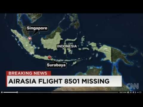 エアアジア消息不明　離陸から１０時間経過も所在不明　AirAsia flight missing