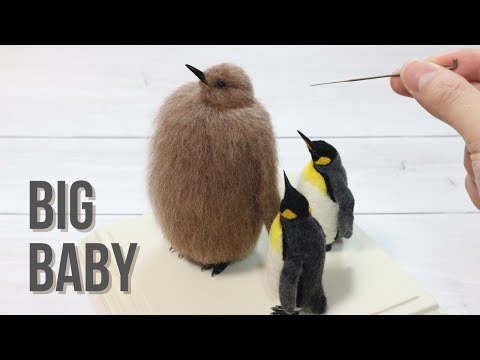 羊毛フェルトでキングペンギンの親子を作ってみました。/ Make a King Penguin family with wool felt.