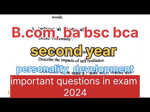 (Bsc,Ba,Bcom,Bba,Bca) second year personality development important questions exam Vikram University