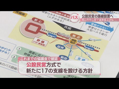 岡山市のバス「公設民営の新路線」を2025年4月から設置　岡山市中心部で運賃値上げも