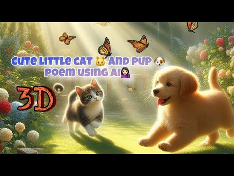 Cute little cat and pup poem using AI 💁🏻‍♀️ #ai #3d #animation #viralvideo #viralreels #viralshorts