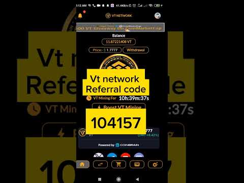 VT NETWORK MINING APP REFERRAL CODE।। network referral code VT NETWORK REFERRAL CODE ।। #vtnetwork