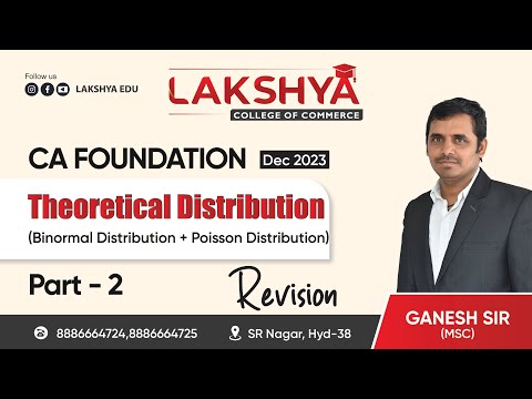 RAPID REVISION FOR STATISTICS || T.D (B.D & P.D PART 2) ||CA FOUNDATION || BY U GANESH SIR M.Sc