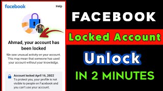 How to Unlock Facebook Locked id | Your Account Has Been Locked Facebook get Started problem 2022