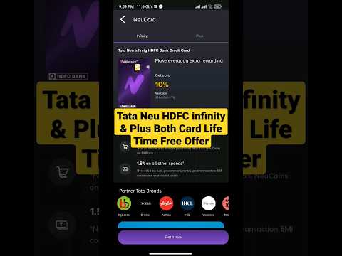 How To Get Tata Neu HDFC infinity & Plus Both Card Life Time Free Offer #techadda #shorts #tataneu