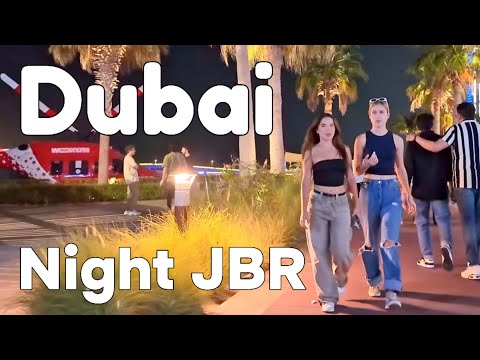 Dubai 🇦🇪 Night JBR, Jumeirah Beach Residence [4K] Walking Tour