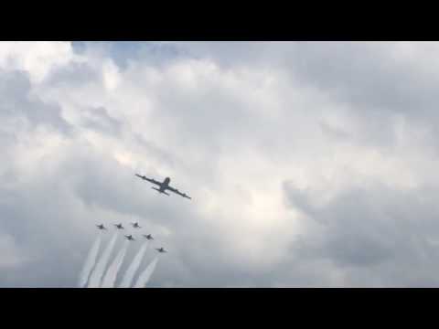 Awesome Flypast By KC-135 And the United States Thunderbirds At RAF Mildenhall