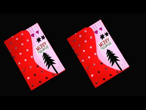 easy and beautiful Christmas card making, Christmas greeting card making, DIY Christmas card,