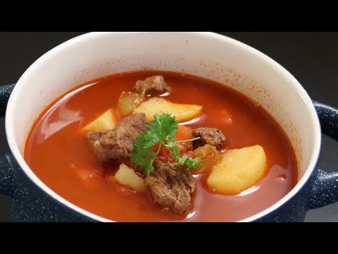 famous Hungarian Goulash! soup recipe for winter/comforting, tasty filling appetizing