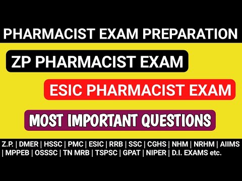 ESIC Pharmacist exam preparation | ZP Pharmacist exam preparation |IBPS Pattern Pharmacist questions