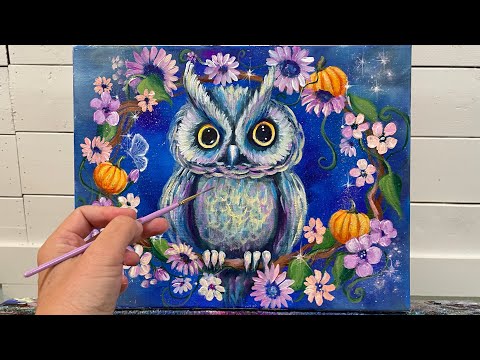 How To Paint An OWL🦉Acrylic Painting Tutorial | Step By Step