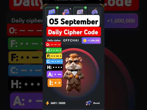 #05 September Cipher Code Hamster Kombat Today daily reward Delhi cyber code Daily Combo #shorts