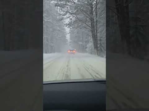 Snow road trip to Vilnius 2023.12.04 08:00 am morning #shorts