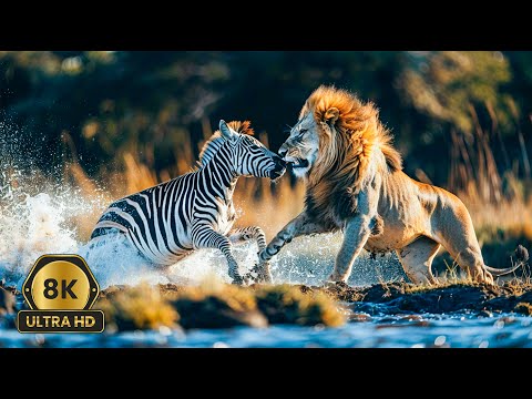 8K  Wildlife Encounters 🐆 Discover Amazing Wildlife 🐊 Serene Piano Music