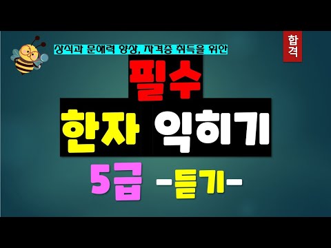 (반복 듣기) 한자 5급 쉽게 따기 /자격증 /상식 /어휘력 /문해력