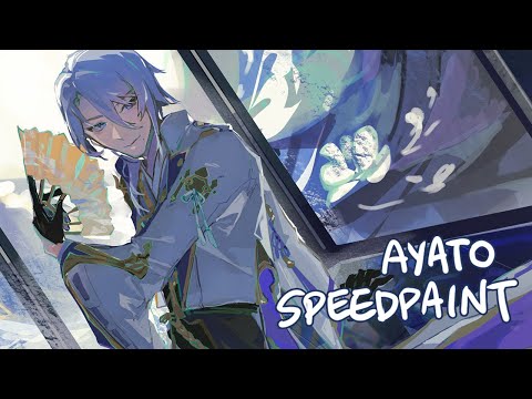 genshin impact - ayato speedpaint