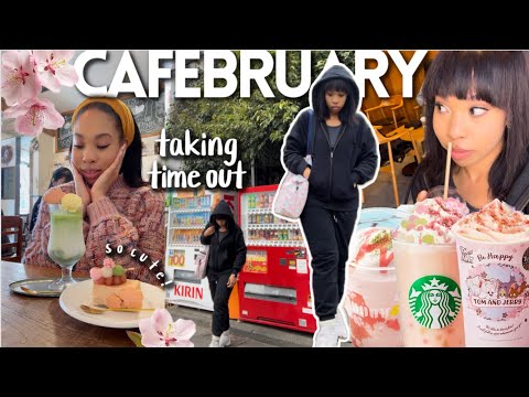 Ignoring my struggles to taste test new trending Sakura drinks! ☺️🌸|Cafe Hopping in Japan Vlog