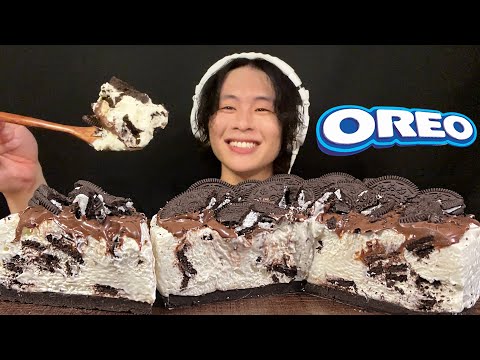 ASMR Oreo Nutella Cheesecake‼️【eating sound/mukbang】