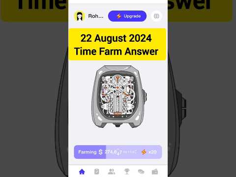 Time Farm Answer 22 August 2024 #timefarm #dailycode #shorts