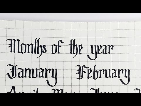 Months of the year name in Gothic Calligraphy | Gothic alphabets practice | Months name |