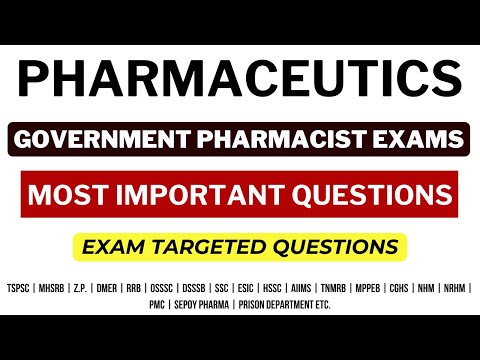 PHARMACEUTICS / RRB EXAM PREPARATION / TNMRB PHARMACIST EXAM/GOVERNMENT PHARMACIST EXAM PREPARATION