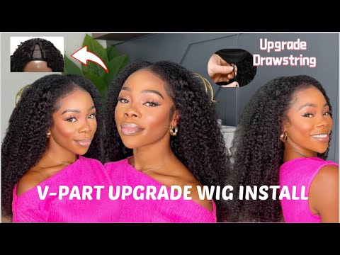 This Is My Hair🔥New V-PART Curly Wig !!Upgrade Drawstring&Magic V-line | UNice Hair