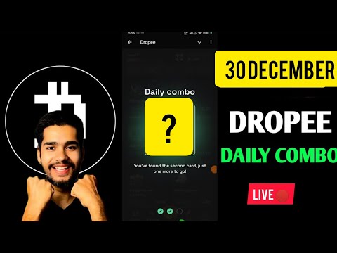 Dropee daily combo today | dropee daily combo 30 December | Daily Combo Dropee | Dropee 30 December