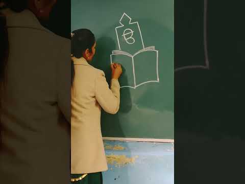 easydrawing for kids#book drawing on black board #ਪੰਜਾਬੀ_ਭਾਸਾ਼ #art #teaching #handpainting