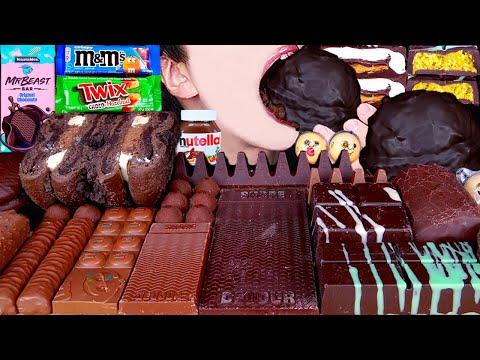 ASMR MR BEAST DUBAI CHOCOLATE ICE CREAM NUTELLA DESSERT MUKBANG두바이 초콜릿 먹방ドバイチョコレート 咀嚼音 EATING SOUNDS