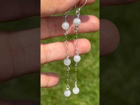 Moonstone Bridal Earrings #handmadejewelry #silversmith #metalsmith #handmade #bridaljewelry #asmr