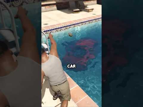 Throwing a grenade on a car inside a pool🤯! #shorts #grandtheftauto #gaming #videogame #gta