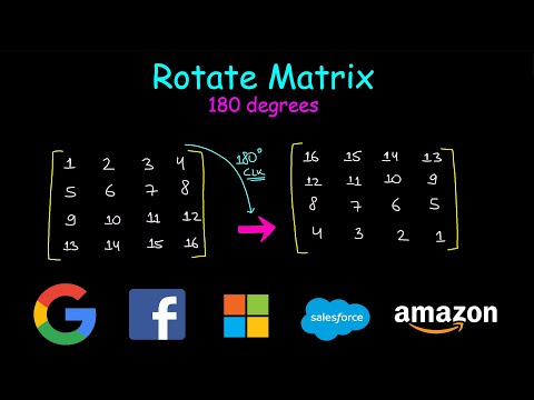 Rotate matrix by 180 degrees | Leetcode 48