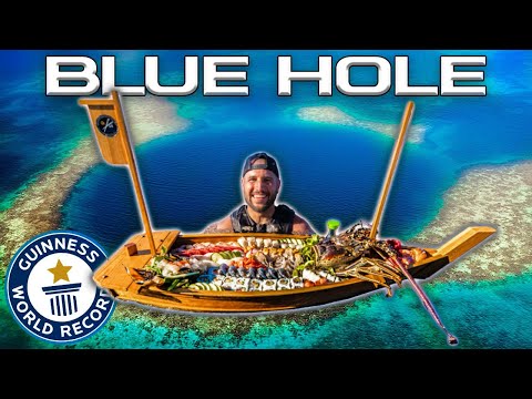 Mysterious BLUE HOLE Catch & Cook With Fresh Sushi!! *RECORD BREAKING*