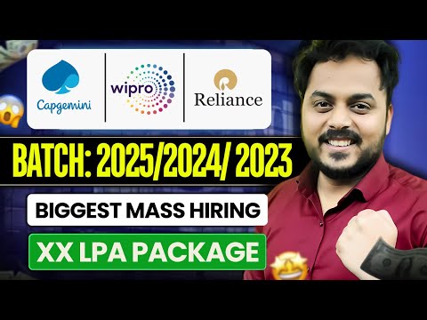 Biggest Hiring | Wipro, Capgemini & Reliance Off Campus Drive | Batch: 2025, 2024, 2023 | Apply Now🔥